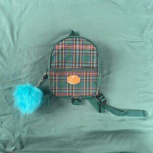 Green Plaid Mimi Collection Mini Backpack with Pom Pom Clueless y2k 2000s School
